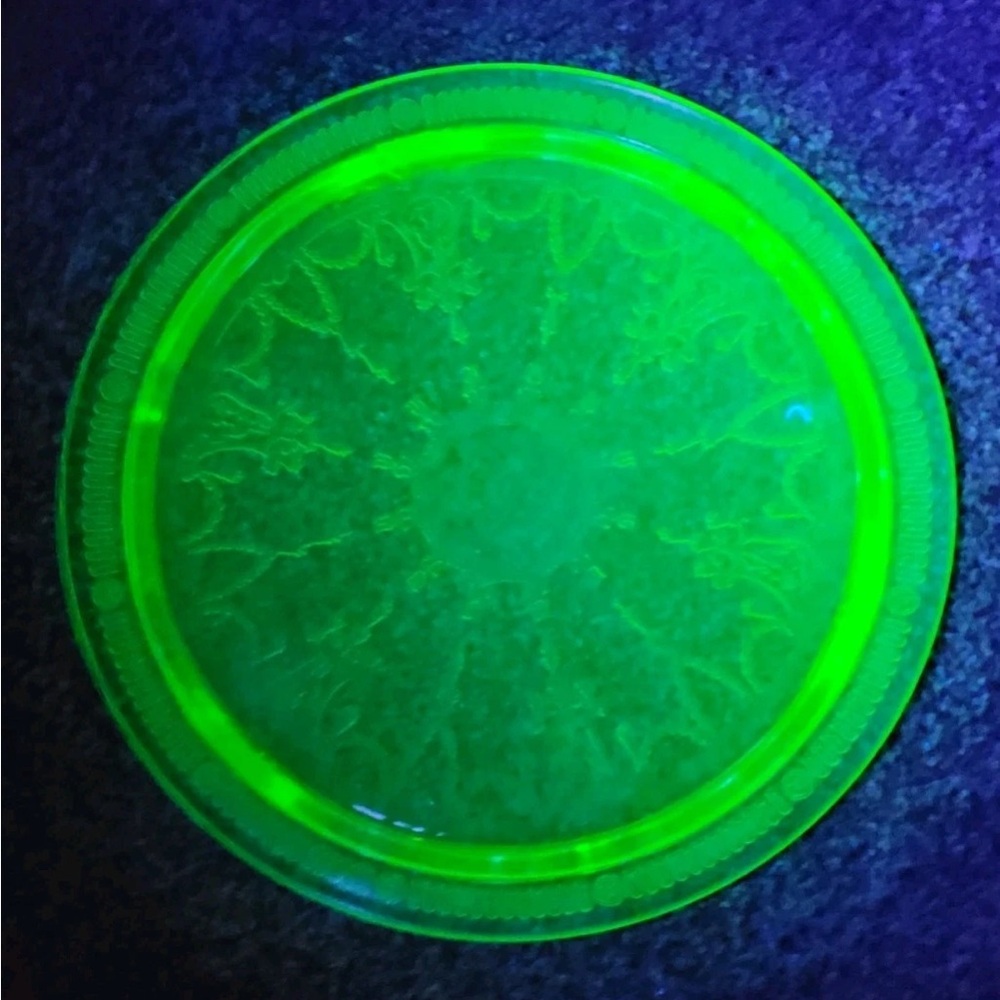 Glowing Green Glass Plate